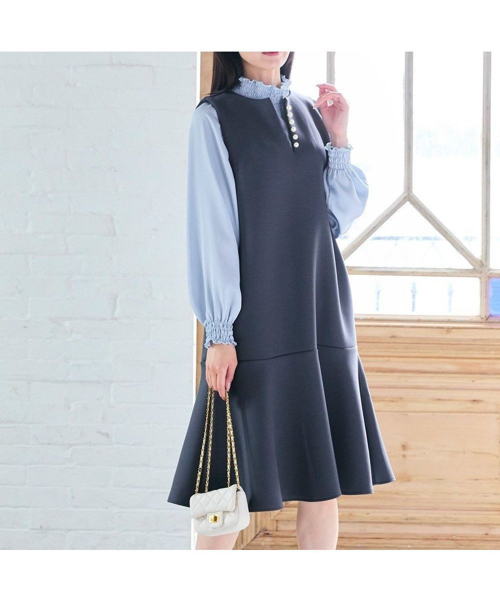 【フェルゥ/Feroux】のパール付きダンボール ジャンパースカート インテリア・キッズ・メンズ・レディースファッション・服の通販 founy(ファニー) 　ファッション　Fashion　レディースファッション　Fashion for Women　スカート　Skirts　インナー　Innerwear　タートル　Turtleneck, Turtle Collar　ドレス　Dress, One-Piece　定番　Standard, Basic Item　人気　Popular, Best Seller　バランス　Balance, Style Balance　パール　Pearl, Pearl Accent　フェミニン　Feminine, Girly　ロング　Long, Long-Length　冬　Winter / This Winter　A/W・秋冬　Autumn/Winter　おすすめ　Recommended / Our Picks　エレガント 上品　Elegant　グレー系|ID: prp329100004614206 ipo3291000000033712400