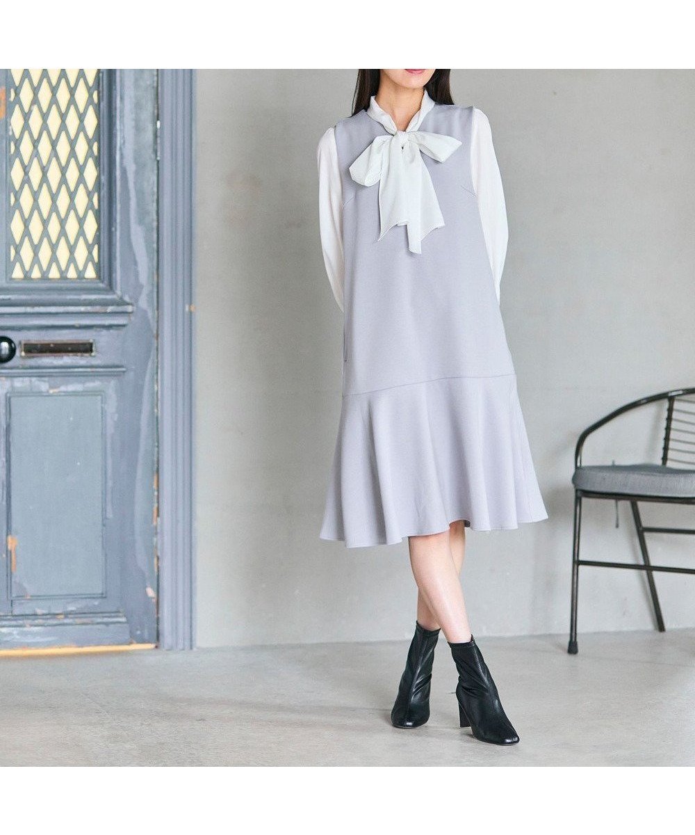 【フェルゥ/Feroux】のパール付きダンボール ジャンパースカート インテリア・キッズ・メンズ・レディースファッション・服の通販 founy(ファニー) 　ファッション　Fashion　レディースファッション　Fashion for Women　スカート　Skirts　インナー　Innerwear　タートル　Turtleneck, Turtle Collar　ドレス　Dress, One-Piece　定番　Standard, Basic Item　人気　Popular, Best Seller　バランス　Balance, Style Balance　パール　Pearl, Pearl Accent　フェミニン　Feminine, Girly　ロング　Long, Long-Length　冬　Winter / This Winter　A/W・秋冬　Autumn/Winter　おすすめ　Recommended / Our Picks　エレガント 上品　Elegant　スカイブルー系|ID: prp329100004614206 ipo3291000000033712401