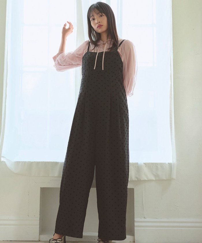 【フェルゥ/Feroux】の【洗える】ドットフロッキー ロンパース インテリア・キッズ・メンズ・レディースファッション・服の通販 founy(ファニー) https://founy.com/ ファッション Fashion レディースファッション Fashion for Women ワンピース Dresses オールインワン・ワンピース Dresses and Jumpsuits サロペット&オールインワン Dungarees & Jumpsuit Styles インナー Innerwear サロペット Overalls, Salopette ドット Polka Dot, Dot Pattern フェミニン Feminine, Girly ロンパース Romper, Jumpsuit ワイド Wide, Wide Fit 洗える Machine Washable 秋 Autumn A/W・秋冬 Autumn/Winter |ID: prp329100004614219 ipo3291000000033931917