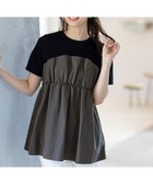 【エニィ スィス/any SiS】の【洗える】ビスチェコンビ Tシャツ ブラック×チャコール|ID: prp329100004614241 ipo3291000000035281772