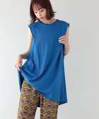 【グリーンパークス/Green Parks】の配色ステッチノースリーブチュニック Blue|ID: prp329100004614247 ipo3291000000033037742