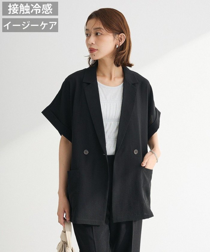 【グリーンパークス/Green Parks】の麻調フレンチスリーブジャケット インテリア・キッズ・メンズ・レディースファッション・服の通販 founy(ファニー) https://founy.com/ ファッション Fashion レディースファッション Fashion for Women アウター Coat / Outerwear Collection レディースジャケット・軽アウター Jackets おすすめ Recommended / Our Picks ジャケット Jacket, Outerwear スリーブ Sleeve, Long Sleeve / Short Sleeve フレンチ French, French Style ポケット Pocket, Pocket Detail エレガント 上品 Elegant 夏 Summer 羽織 Haori, Light Jacket |ID: prp329100004614255 ipo3291000000033037800