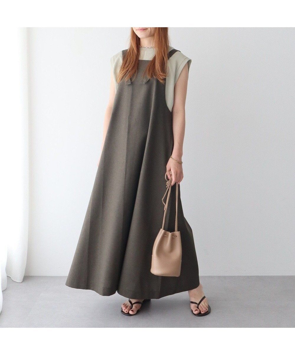 【クラフトスタンダードブティック/CRAFT STANDARD BOUTIQUE】のリネンライクフレアジャンパースカート インテリア・キッズ・メンズ・レディースファッション・服の通販 founy(ファニー) 　ファッション　Fashion　レディースファッション　Fashion for Women　スカート　Skirts　インナー　Innerwear　洗える　Machine Washable　サンダル　Sandals, Summer Shoes　ノースリーブ　Sleeveless, No-Sleeve　バランス　Balance, Style Balance　フレア　Flare, Flared　ポケット　Pocket, Pocket Detail　リネン　Linen, Linen Fabric　リラックス　Relax, Relaxed Fit　A/W・秋冬　Autumn/Winter　おすすめ　Recommended / Our Picks　Khaki|ID: prp329100004614276 ipo3291000000033420122