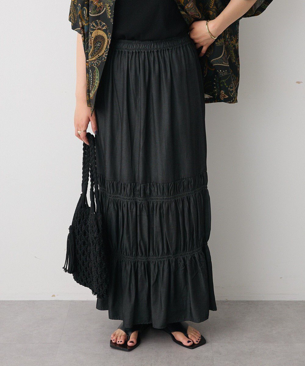 【クラフトスタンダードブティック/CRAFT STANDARD BOUTIQUE】のシャーリングティアードIラインスカート 人気、トレンドファッション・服の通販 founy(ファニー) 　ファッション　Fashion　レディースファッション　Fashion for Women　スカート　Skirts　シャーリング　Shirring, Ruched　シンプル　Simple, Minimal　ジャケット　Jacket, Outerwear　スニーカー　Sneakers, Trainers　ティアード　Tiered, Tiered Style　ティアードスカート　Tiered Skirt, Flounced Skirt　ノースリーブ　Sleeveless, No-Sleeve　バランス　Balance, Style Balance　ポケット　Pocket, Pocket Detail　A/W・秋冬　Autumn/Winter　おすすめ　Recommended / Our Picks　 other-1|ID: prp329100004614290 ipo3291000000033038068