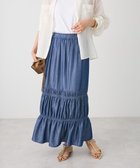 【クラフトスタンダードブティック/CRAFT STANDARD BOUTIQUE】のシャーリングティアードIラインスカート Indigo|ID: prp329100004614290 ipo3291000000033038071