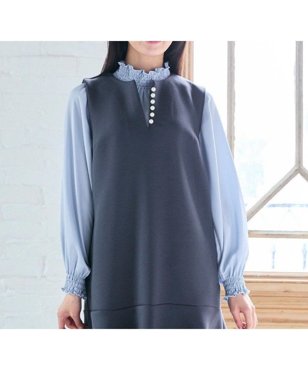 【フェルゥ/Feroux】の【WEB一部店舗限定】スタンドネック ブラウス インテリア・キッズ・メンズ・レディースファッション・服の通販 founy(ファニー) ファッション Fashion レディースファッション Fashion for Women トップス・カットソー Cut & Sew Tops シャツ・ブラウス・オフィスカジュアル Elegant Blouses & Button-Ups インナー Innerwear サテン Satin, Glossy Fabric シャーリング Shirring, Ruched シンプル Simple, Minimal スタンド Stand Collar, Upright Stand ベーシック Basic, Essential 人気 Popular, Best Seller 今季 This Season, Current Season 冬 Winter / This Winter A/W・秋冬 Autumn/Winter スカイブルー系|ID: prp329100004614293 ipo3291000000033712717