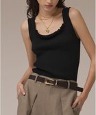 【グレース コンチネンタル/GRACE CONTINENTAL】のリブフリルニットトップ ブラック|ID: prp329100004614322 ipo3291000000033038347