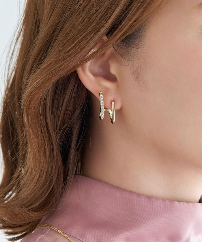 【フィービィー/phoebe】のダブルライングリッタービジューピアス ゴールド インテリア・キッズ・メンズ・レディースファッション・服の通販 founy(ファニー) https://founy.com/ ファッション Fashion レディースファッション Fashion for Women アクセサリー Fashion Accessories エレガント 上品 Elegant ビジュー Bijou, Jewel-like Accent メタル Metal, Metal Parts |ID: prp329100004614495 ipo3291000000033234977