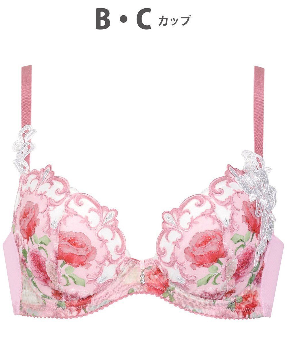 【ワコール/WACOAL】のルジェ 【ハッピーFitブラ】 ブラジャー 谷間を寄せてキープ シルエットすっきり(脇から背中) サイズに合わせたバストメイク ブラ レディース BCA437 /ワコール インテリア・キッズ・メンズ・レディースファッション・服の通販 founy(ファニー) 　ファッション　Fashion　レディースファッション　Fashion for Women　アンダー　Underwear Essentials　クリスタル　Crystal, Swarovski　チャーム　Charm, Pendant　ブラジャー　Bra, Lingerie　プリント　Print, Printed Pattern　レース　Lace, Lace Fabric　ピンク|ID: prp329100004614546 ipo3291000000033043118