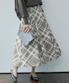 【自由区/JIYU-KU】の【洗える】スラブチェックプリント スカート グレー×オフチェック|ID: prp329100004614566 ipo3291000000033043426
