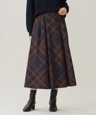 【自由区/JIYU-KU】の【洗える】スラブチェックプリント スカート ネイビー×ブラウンチェック|ID: prp329100004614566 ipo3291000000033670802