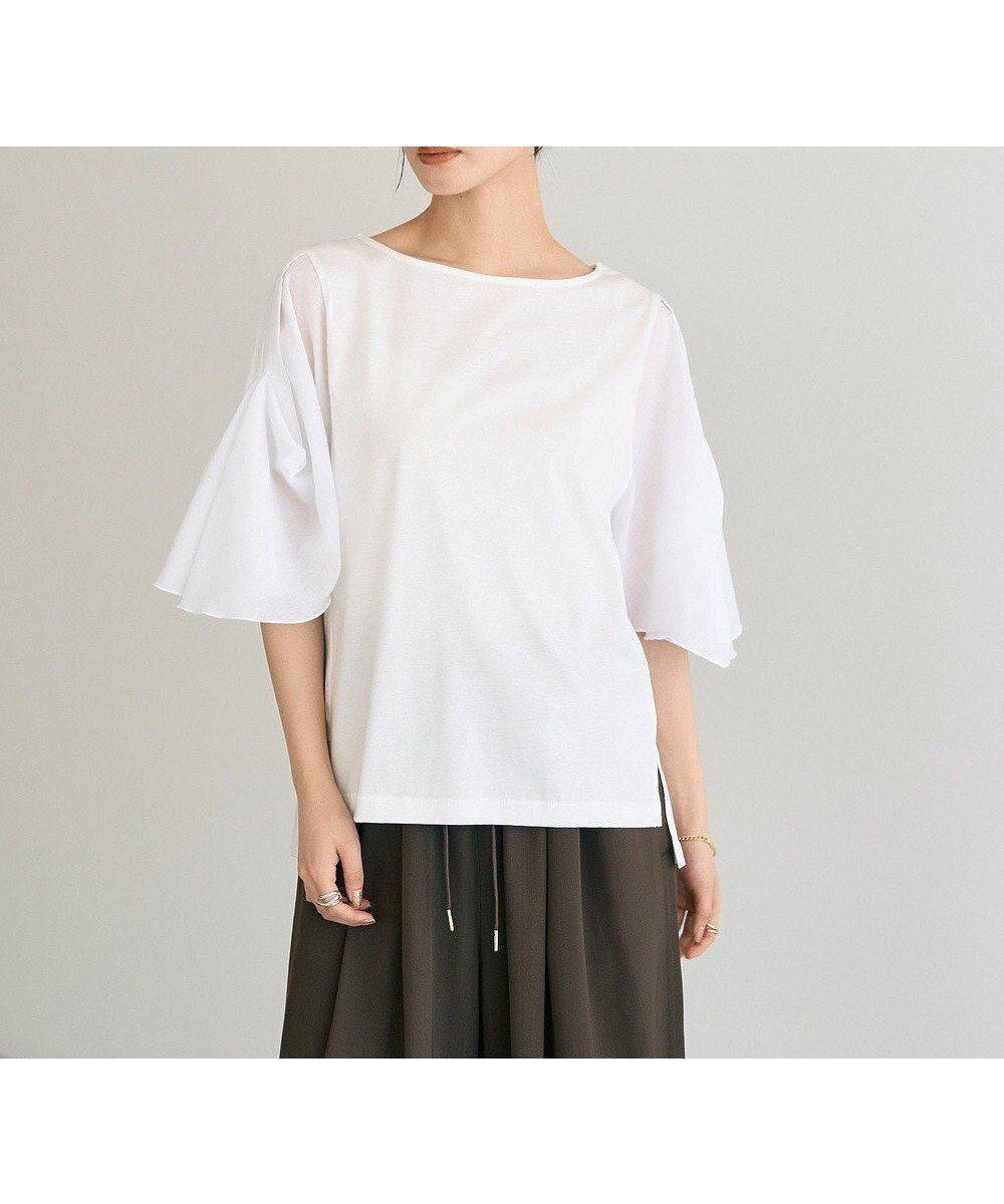 【イェッカ ヴェッカ/YECCA VECCA】のシアースリーブカットソー インテリア・キッズ・メンズ・レディースファッション・服の通販 founy(ファニー) 　ファッション　Fashion　レディースファッション　Fashion for Women　トップス・カットソー　Cut & Sew Tops　シャツ・ブラウス・オフィスカジュアル　Elegant Blouses & Button-Ups　ロングTシャツ・Tシャツ　Longline T-Shirts & Tees　カットソー・ベーシックTシャツ　Cut-and-Sewn Tops / Stretch Tees & Basics　おすすめ　Recommended / Our Picks　カットソー　Cut and Sewn Top　シアー　Sheer, See-Through　スタイリッシュ　Stylish, Fashionable　スリーブ　Sleeve, Long Sleeve / Short Sleeve　ポケット　Pocket, Pocket Detail　A/W・秋冬　Autumn/Winter　Off White|ID: prp329100004614581 ipo3291000000033043610