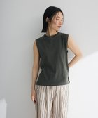 【グリーンパークス/Green Parks】の・DOUBLE FLAGS ピグメント切替ノースリ Charcoal Gray|ID: prp329100004614612 ipo3291000000033043910