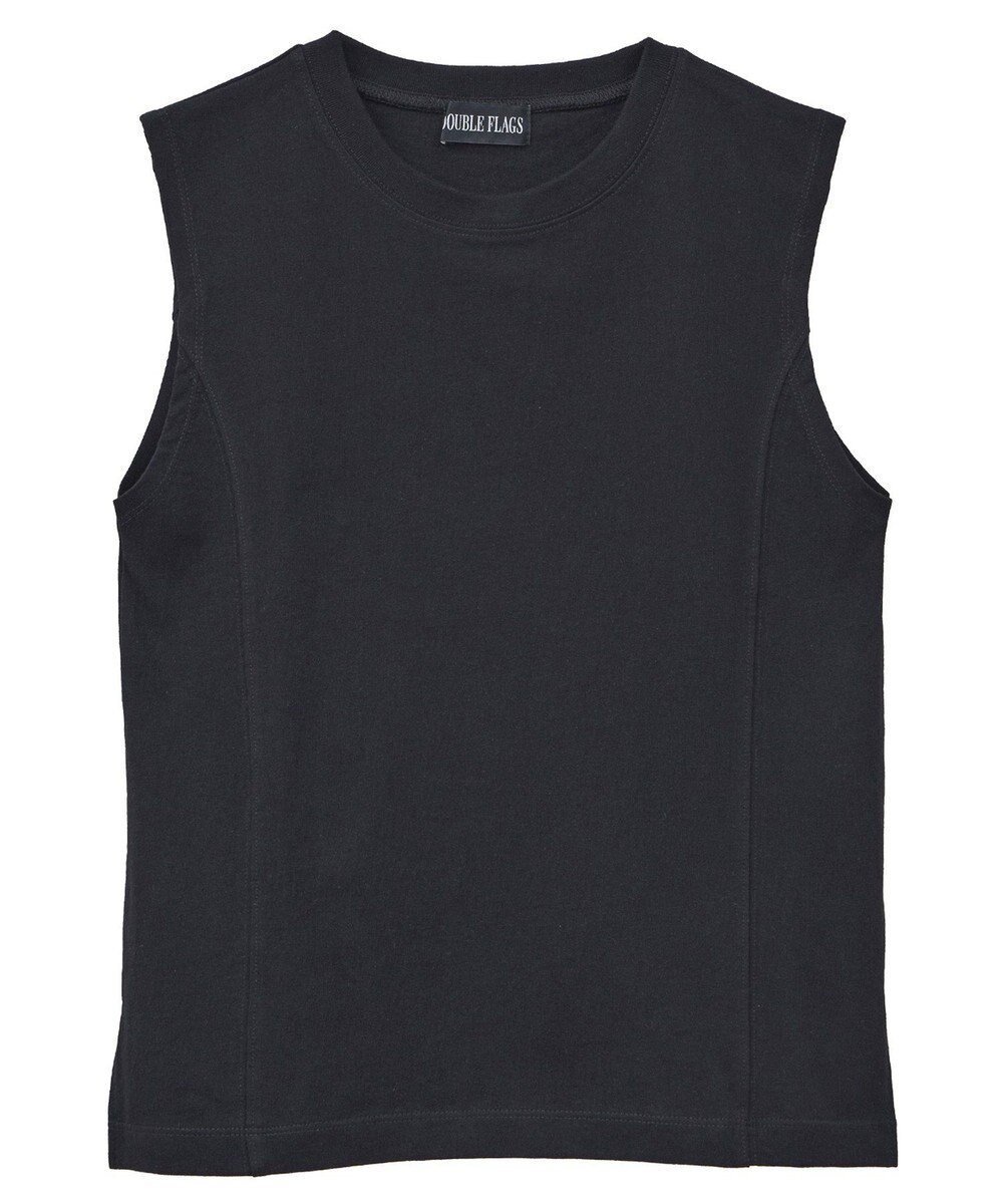 【グリーンパークス/Green Parks】の・DOUBLE FLAGS ピグメント切替ノースリ インテリア・キッズ・メンズ・レディースファッション・服の通販 founy(ファニー) 　ファッション　Fashion　レディースファッション　Fashion for Women　トップス・カットソー　Cut & Sew Tops　シャツ・ブラウス・オフィスカジュアル　Elegant Blouses & Button-Ups　ロングTシャツ・Tシャツ　Longline T-Shirts & Tees　カットソー・ベーシックTシャツ　Cut-and-Sewn Tops / Stretch Tees & Basics　新作・新入荷　New Arrivals / New In　カットソー　Cut and Sewn Top　シンプル　Simple, Minimal　ノースリーブ　Sleeveless, No-Sleeve　フィット　Fit, Slim Fit　ポケット　Pocket, Pocket Detail　ヴィンテージ　Vintage Style　切替　Switching, Contrast Panel　A/W・秋冬　Autumn/Winter　Black|ID: prp329100004614612 ipo3291000000033043912