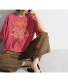 【グリーンパークス/Green Parks】の・DOUBLE FLAGS レオパードプリントTEE Pink|ID: prp329100004614615 ipo3291000000033043947