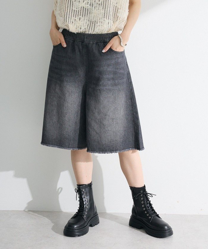 【グリーンパークス/Green Parks】の・DOUBLE FLAGS ワイドデニムハーフパンツ インテリア・キッズ・メンズ・レディースファッション・服の通販 founy(ファニー) https://founy.com/ ファッション Fashion レディースファッション Fashion for Women パンツ Pants & Trousers ショートパンツ・ハーフパンツ High-Waisted & Relaxed Shorts 新作・新入荷 New Arrivals / New In おすすめ Recommended / Our Picks デニム Denim, Jeans Material フリンジ Fringe, Tassel ポケット Pocket, Pocket Detail ワイド Wide, Wide Fit ヴィンテージ Vintage Style A/W・秋冬 Autumn/Winter |ID: prp329100004614619 ipo3291000000033043956