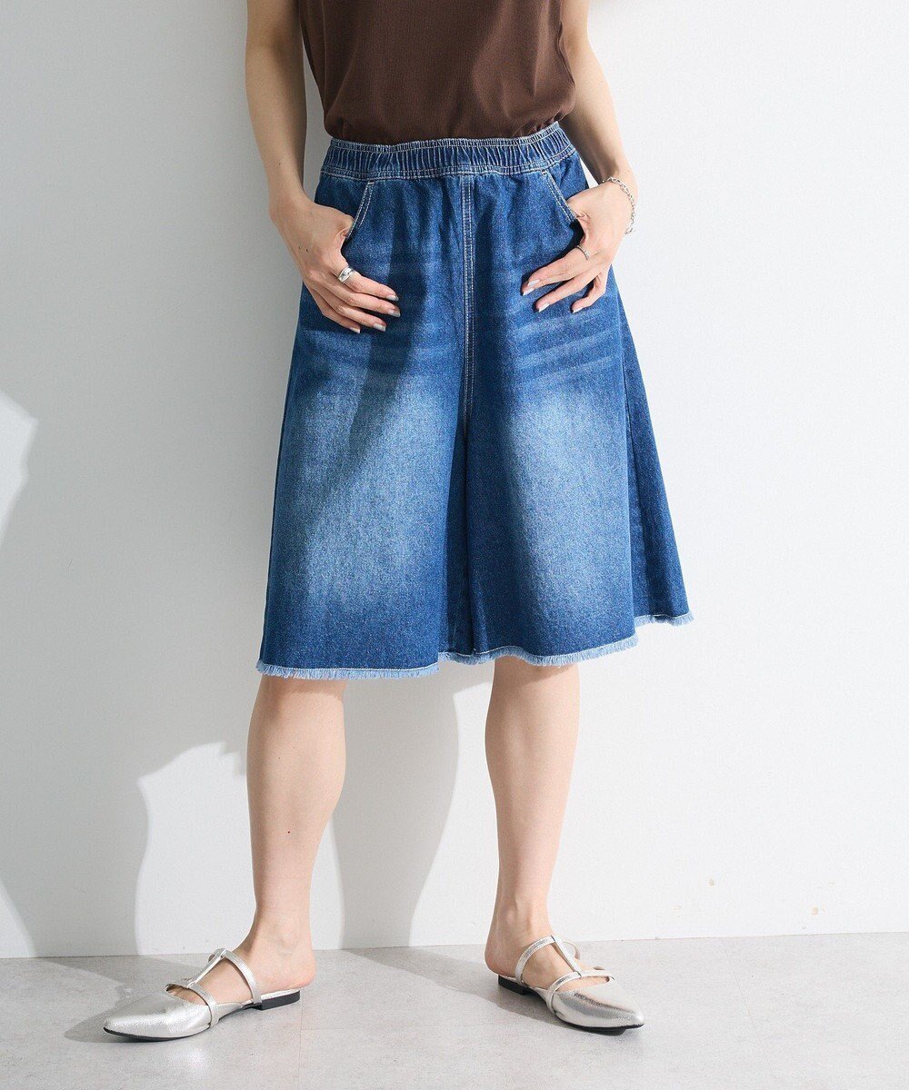 【グリーンパークス/Green Parks】の・DOUBLE FLAGS ワイドデニムハーフパンツ インテリア・キッズ・メンズ・レディースファッション・服の通販 founy(ファニー) 　ファッション　Fashion　レディースファッション　Fashion for Women　パンツ　Pants & Trousers　ショートパンツ・ハーフパンツ　High-Waisted & Relaxed Shorts　新作・新入荷　New Arrivals / New In　おすすめ　Recommended / Our Picks　デニム　Denim, Jeans Material　フリンジ　Fringe, Tassel　ポケット　Pocket, Pocket Detail　ワイド　Wide, Wide Fit　ヴィンテージ　Vintage Style　A/W・秋冬　Autumn/Winter　Indigo|ID: prp329100004614619 ipo3291000000033043962