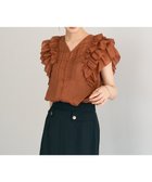 【イェッカ ヴェッカ/YECCA VECCA】のラッフルVネックブラウス Orange|ID: prp329100004614649 ipo3291000000033044192