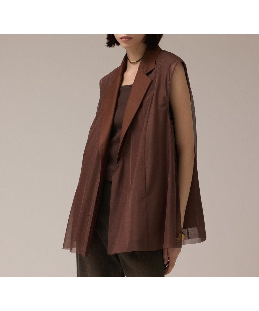 【グレース コンチネンタル/GRACE CONTINENTAL】のチュールオーバーベスト 人気、トレンドファッション・服の通販 founy(ファニー) 　ファッション　Fashion　レディースファッション　Fashion for Women　アウター　Coat / Outerwear Collection　トップス・カットソー　Cut & Sew Tops　ベスト&ジレ / 重ね着スタイル　Vests & Gilets　新作・新入荷　New Arrivals / New In　シアー　Sheer, See-Through　スーツ　Suit, Formalwear　チュール　Tulip, Tulip Motif　トレンド　Trend, Trending Now　フェミニン　Feminine, Girly　ベスト　Vest, Waistcoat　マニッシュ　Mannish, Boyish　今季　This Season, Current Season　夏　Summer　春　Spring　S/S・春夏　SS, Spring/Summer, Warm Season　秋　Autumn　 other-1|ID: prp329100004614667 ipo3291000000033044288