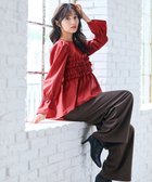 【フェルゥ/Feroux】の【先行予約・洗える】フリルギャザー ブラウス レッド系|ID: prp329100004614681 ipo3291000000033044416