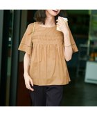 【23区/NIJYUSANKU】の【WEB 一部店舗限定】コットンローン ピンタック フレア ブラウス キャメル系|ID:prp329100004614708