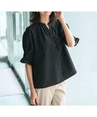 【23区/NIJYUSANKU】の【WEB 一部店舗限定/洗える】ドットプリント サッカー ブラウス ブラック系|ID:prp329100004614713