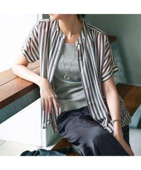 【23区/NIJYUSANKU】の【WEB 一部店舗限定/洗える】ストライププリント シフォン ブラウス 人気、トレンドファッション・服の通販 founy(ファニー) ファッション Fashion レディースファッション Fashion for Women トップス・カットソー Cut & Sew Tops シャツ・ブラウス・オフィスカジュアル Elegant Blouses & Button-Ups エアリー Airy Texture 春 Spring 洗える Machine Washable ギャザー Gathered, Ruffled シフォン Chiffon, Lightweight Fabric ストライプ Stripe, Striped Pattern プリント Print, Printed Pattern ボトム Bottoms, Lower Wear S/S・春夏 SS, Spring/Summer, Warm Season おすすめ Recommended / Our Picks 夏 Summer エレガント 上品 Elegant 2025年 2025 2025-2026秋冬・A/W Autumn/Winter 2025–26 AW25–26 |ID:prp329100004614714