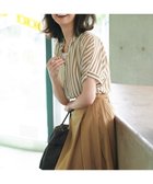 【23区/NIJYUSANKU】の【WEB 一部店舗限定/洗える】ストライププリント シフォン ブラウス キャメルストライプ|ID:prp329100004614714