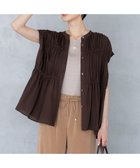 【23区/NIJYUSANKU】の【先行予約/接触冷感/WEB 一部店舗限定】レーヨンスパローン ティアード ブラウス ダークブラウン系|ID: prp329100004614715 ipo3291000000033044640