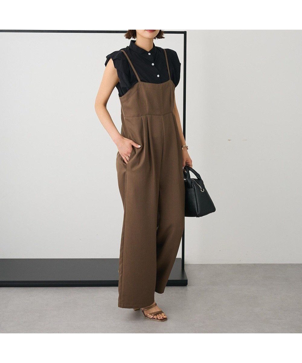 【クラフトスタンダードブティック/CRAFT STANDARD BOUTIQUE】のサロペットパンツ インテリア・キッズ・メンズ・レディースファッション・服の通販 founy(ファニー) 　ファッション　Fashion　レディースファッション　Fashion for Women　インナー　Innerwear　秋　Autumn　カットソー　Cut and Sewn Top　サロペット　Overalls, Salopette　ダウン　Down, Puffer　長袖　Long Sleeve, Full Sleeve　フラット　Flat, Flat Shoes　フロント　Front, Front Design　ポケット　Pocket, Pocket Detail　ロング　Long, Long-Length　A/W・秋冬　Autumn/Winter　夏　Summer　Brown|ID: prp329100004614717 ipo3291000000033044665