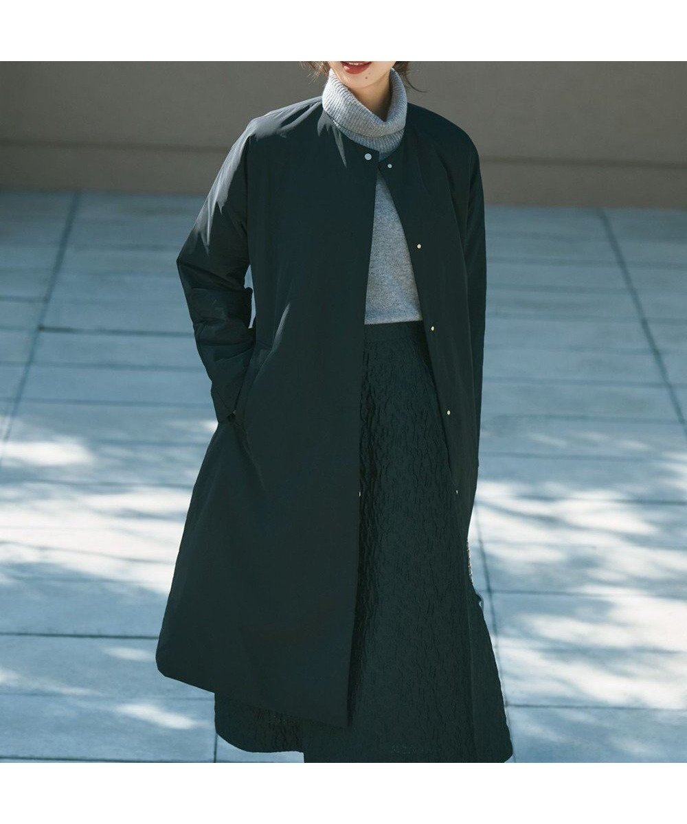 【23区/NIJYUSANKU】の【撥水加工】中綿 パデット ドルマンコート インテリア・キッズ・メンズ・レディースファッション・服の通販 founy(ファニー) 　ファッション　Fashion　レディースファッション　Fashion for Women　アウター　Coat / Outerwear Collection　コート・ロングコート・ピーコート　Long Coats, Peacoats & More　レディースジャケット・軽アウター　Jackets　オケージョン　Occasion Wear　軽量　Lightweight, Ultra Light　ジャケット　Jacket, Outerwear　タフタ　Taffeta, Structured Fabric　ダウン　Down, Puffer　ロング　Long, Long-Length　A/W・秋冬　Autumn/Winter　エレガント 上品　Elegant　ブラック系|ID: prp329100004615076 ipo3291000000033049118