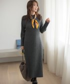 【エニィ スィス/any SiS】の【洗える】求心リブニット ワンピース チャコール|ID: prp329100004615134 ipo3291000000034337814