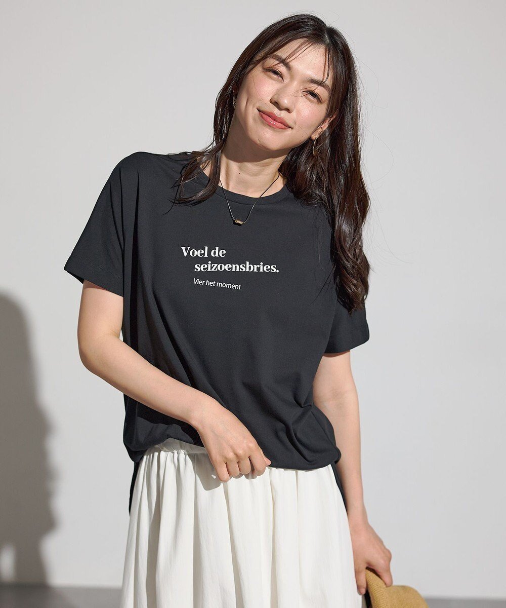 【エニィファム/any FAM】の【洗濯機可/接触冷感/UVケア】エニィファンクションドルマンスリーブTシャツ インテリア・キッズ・メンズ・レディースファッション・服の通販 founy(ファニー) 　ファッション　Fashion　レディースファッション　Fashion for Women　トップス・カットソー　Cut & Sew Tops　シャツ・ブラウス・オフィスカジュアル　Elegant Blouses & Button-Ups　ロングTシャツ・Tシャツ　Longline T-Shirts & Tees　カットソー・ベーシックTシャツ　Cut-and-Sewn Tops / Stretch Tees & Basics　新作・新入荷　New Arrivals / New In　おすすめ　Recommended / Our Picks　インナー　Innerwear　カットソー　Cut and Sewn Top　サロペット　Overalls, Salopette　プリント　Print, Printed Pattern　夏　Summer　春　Spring　S/S・春夏　SS, Spring/Summer, Warm Season　ブラック|ID: prp329100004615174 ipo3291000000033051266