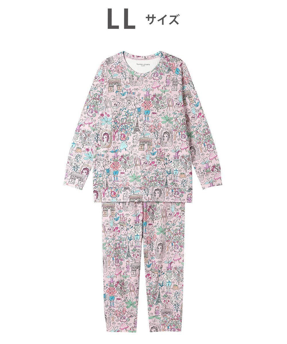 【ツモリチサト スリープ/tsumori chisato SLEEP】のツモリチサト パジャマ 長袖 長ズボン 綿混(本体) レディース UDX582 /ワコール インテリア・キッズ・メンズ・レディースファッション・服の通販 founy(ファニー) 　ファッション　Fashion　レディースファッション　Fashion for Women　トップス・カットソー　Cut & Sew Tops　スリーブ　Sleeve, Long Sleeve / Short Sleeve　ネコ　Cat, Feline Motif　パジャマ　Pajamas, Sleepwear　ボトム　Bottoms, Lower Wear　長袖　Long Sleeve, Full Sleeve　ピンク|ID: prp329100004615209 ipo3291000000033674739