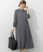 【23区/NIJYUSANKU】の【洗える】モダンジオメトリックプリント ワンピース ブラック系|ID:prp329100004615232