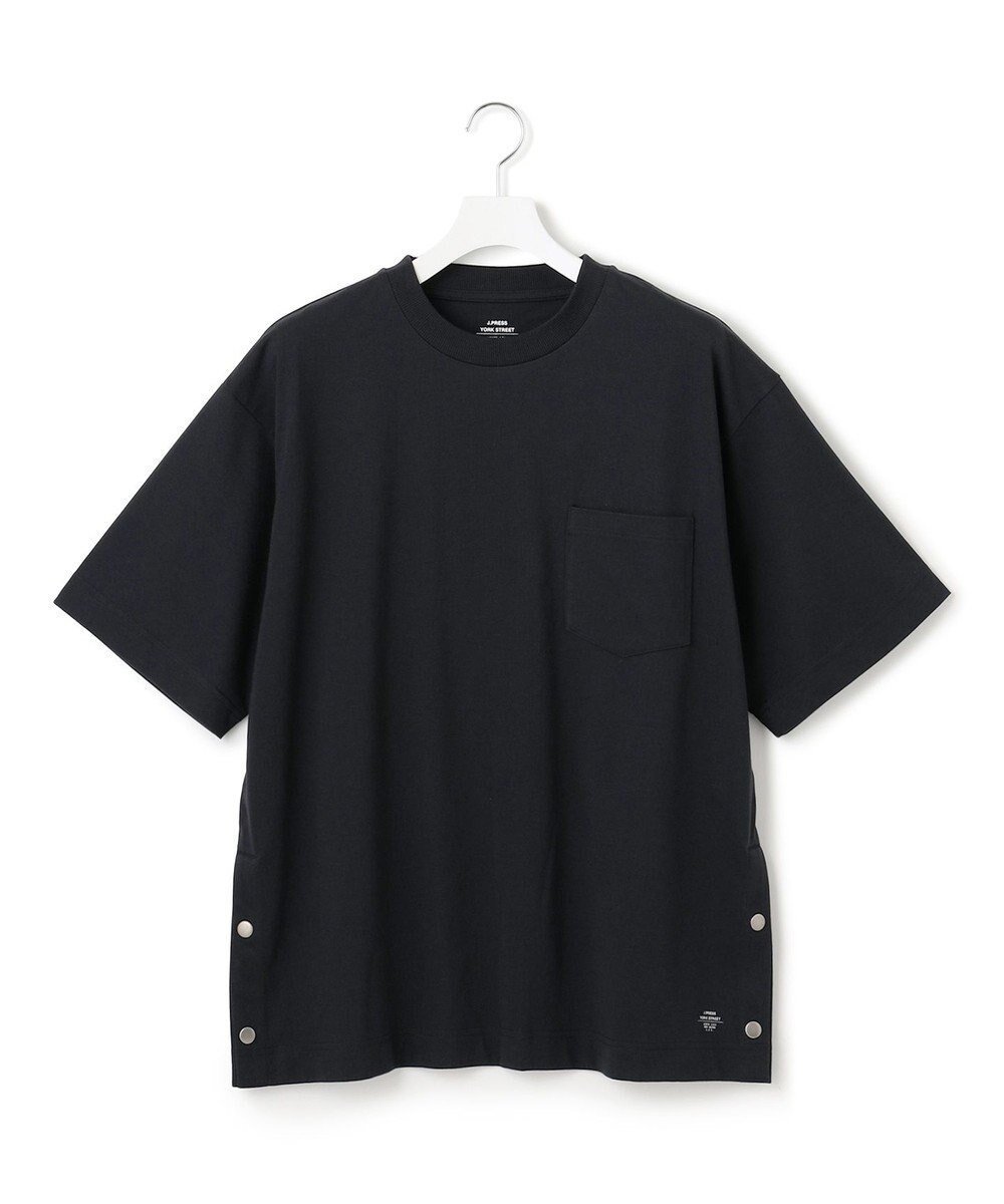 【ジェイプレスヨークストリート/J.PRESS YORK STREET】の【UNISEX】サイドスリット Tシャツ インテリア・キッズ・メンズ・レディースファッション・服の通販 founy(ファニー) 　ファッション　Fashion　レディースファッション　Fashion for Women　トップス・カットソー　Cut & Sew Tops　シャツ・ブラウス・オフィスカジュアル　Elegant Blouses & Button-Ups　ロングTシャツ・Tシャツ　Longline T-Shirts & Tees　カットソー・ベーシックTシャツ　Cut-and-Sewn Tops / Stretch Tees & Basics　ユニセックス　Unisex, Genderless　インナー　Innerwear　カットソー　Cut and Sewn Top　シンプル　Simple, Minimal　スリット　Slit, Slit Detail　ドット　Polka Dot, Dot Pattern　ベーシック　Basic, Essential　ポケット　Pocket, Pocket Detail　夏　Summer　春　Spring　S/S・春夏　SS, Spring/Summer, Warm Season　ブラック系|ID: prp329100004615241 ipo3291000000033052162