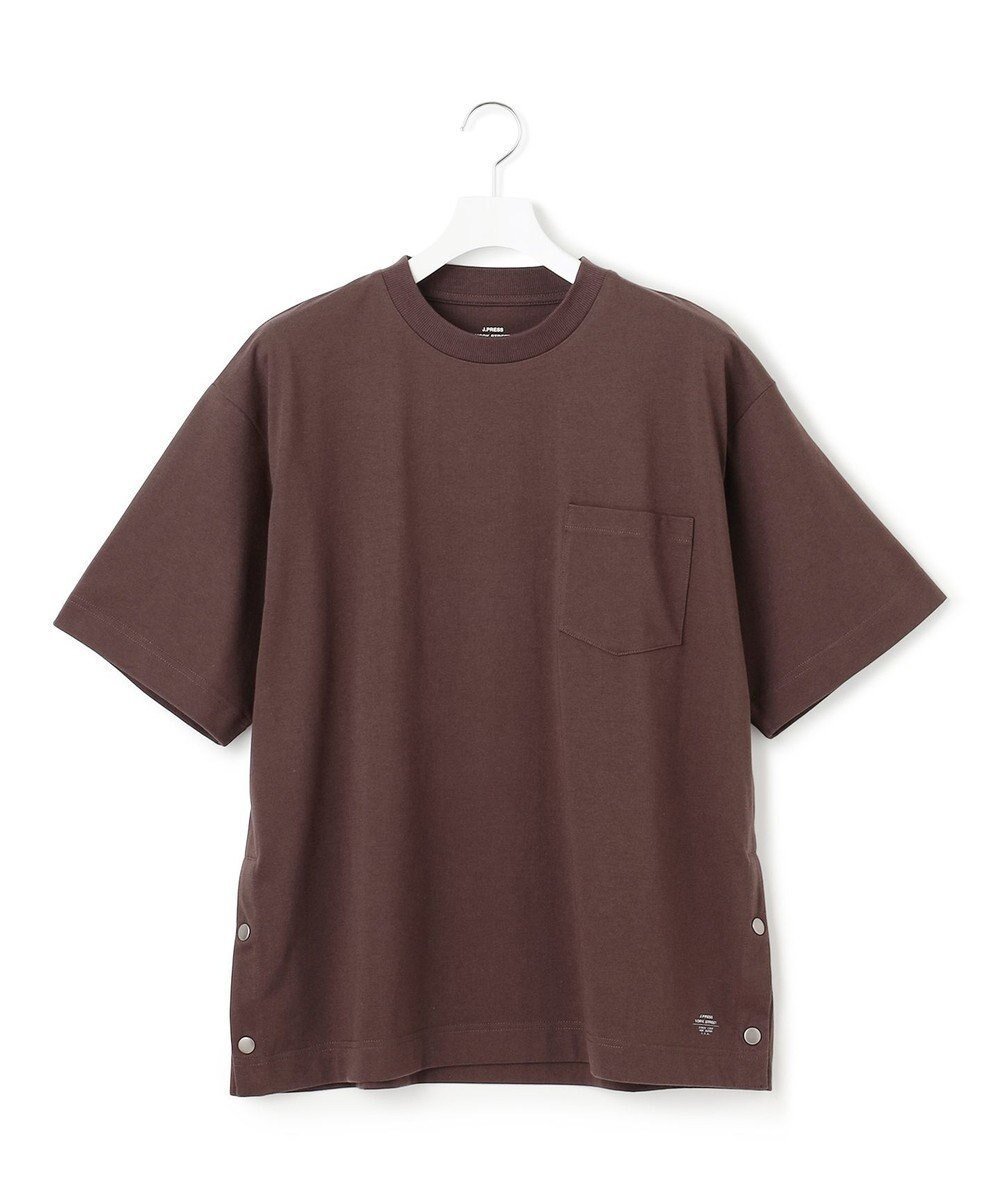 【ジェイプレスヨークストリート/J.PRESS YORK STREET】の【UNISEX】サイドスリット Tシャツ インテリア・キッズ・メンズ・レディースファッション・服の通販 founy(ファニー) 　ファッション　Fashion　レディースファッション　Fashion for Women　トップス・カットソー　Cut & Sew Tops　シャツ・ブラウス・オフィスカジュアル　Elegant Blouses & Button-Ups　ロングTシャツ・Tシャツ　Longline T-Shirts & Tees　カットソー・ベーシックTシャツ　Cut-and-Sewn Tops / Stretch Tees & Basics　ユニセックス　Unisex, Genderless　インナー　Innerwear　カットソー　Cut and Sewn Top　シンプル　Simple, Minimal　スリット　Slit, Slit Detail　ドット　Polka Dot, Dot Pattern　ベーシック　Basic, Essential　ポケット　Pocket, Pocket Detail　夏　Summer　春　Spring　S/S・春夏　SS, Spring/Summer, Warm Season　ダークブラウン系|ID: prp329100004615241 ipo3291000000033052163