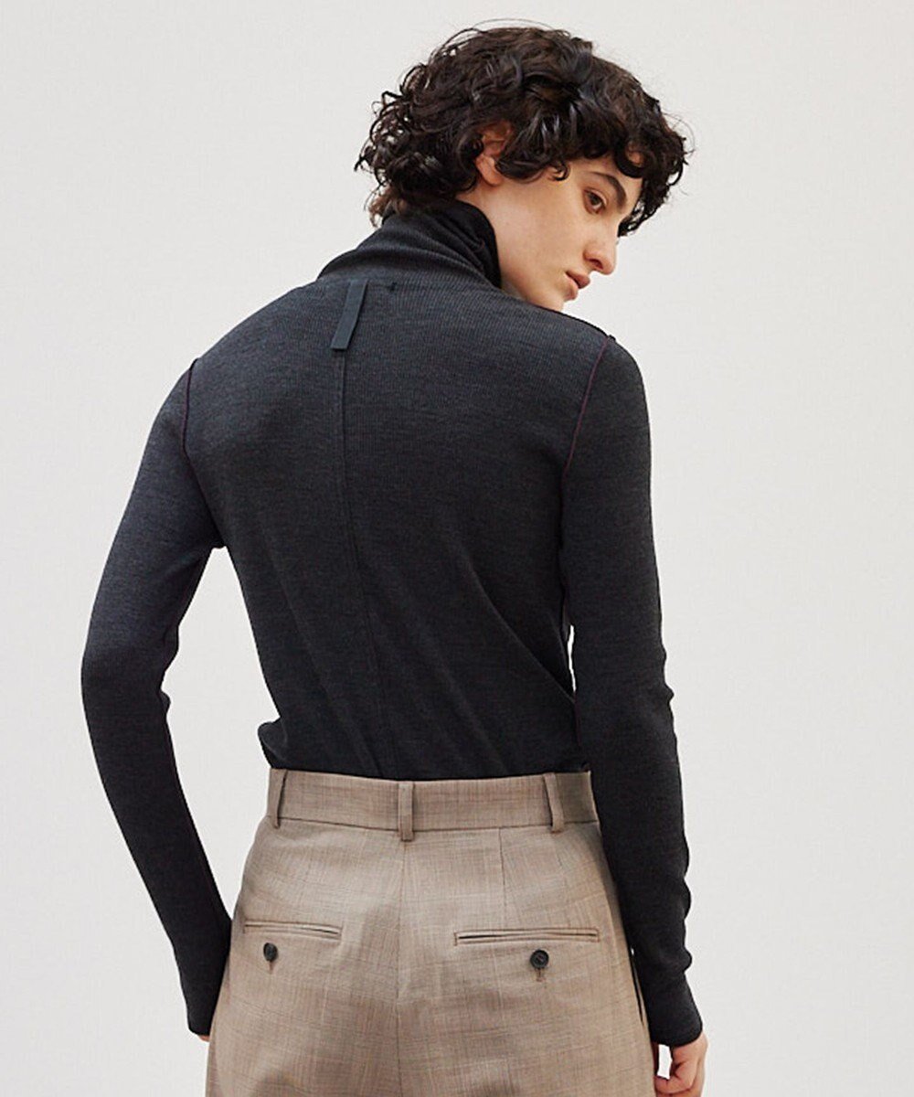 【ベイジ,/BEIGE,】の【洗える】FORD / ウール配色メローハイネックカットソー インテリア・キッズ・メンズ・レディースファッション・服の通販 founy(ファニー) 　ファッション　Fashion　レディースファッション　Fashion for Women　トップス・カットソー　Cut & Sew Tops　シャツ・ブラウス・オフィスカジュアル　Elegant Blouses & Button-Ups　ロングTシャツ・Tシャツ　Longline T-Shirts & Tees　カットソー・ベーシックTシャツ　Cut-and-Sewn Tops / Stretch Tees & Basics　インナー　Innerwear　カットソー　Cut and Sewn Top　カーディガン　Cardigan, Knitwear　ジャケット　Jacket, Outerwear　ハイネック　High Neck, Mock Neck　フィット　Fit, Slim Fit　人気　Popular, Best Seller　定番　Standard, Basic Item　洗える　Machine Washable　A/W・秋冬　Autumn/Winter　Charcoal|ID: prp329100004615265 ipo3291000000033052555