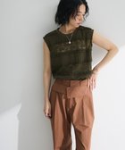 【グリーンパークス/Green Parks】の・SUGAR SPOON フリルレースノースリーブ Khaki|ID: prp329100004615339 ipo3291000000033354153