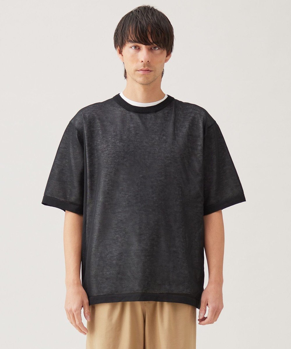 【アンフィーロ/UNFILO / MEN】の【洗える】シアーニット【ギフトにもおすすめ】 インテリア・キッズ・メンズ・レディースファッション・服の通販 founy(ファニー) 　ファッション　Fashion　メンズファッション　Fashion for Men　トップス・カットソー　Cut & Sew Tops　ニット・セーター / 定番トップス　Knit Tops & Sweaters　おすすめ　Recommended / Our Picks　インナー　Innerwear　ウォッシャブル　Machine Washable　ギフト プレゼント　Gift / Present　シアー　Sheer, See-Through　セーター　Sweater, Knitwear　トレンド　Trend, Trending Now　夏　Summer　春　Spring　S/S・春夏　SS, Spring/Summer, Warm Season　洗える　Machine Washable　ブラック|ID: prp329100004616176 ipo3291000000033246532