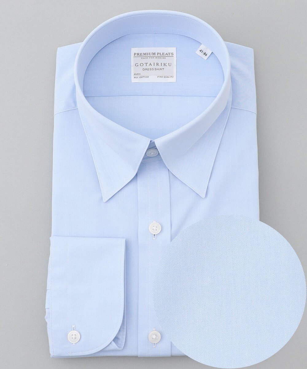 【五大陸/gotairiku / MEN】の【形態安定】PREMIUMPLEATS_スナップダウン 通年ドレスシャツ インテリア・キッズ・メンズ・レディースファッション・服の通販 founy(ファニー) 　ファッション　Fashion　メンズファッション　Fashion for Men　トップス・カットソー　Cut & Sew Tops　メンズシャツ　Shirts　スーピマ　Supima, Premium Cotton　ドレス　Dress, One-Piece　レギュラー　Regular, Standard Fit　A/W・秋冬　Autumn/Winter　S/S・春夏　SS, Spring/Summer, Warm Season　夏　Summer　サックスブルー系|ID: prp329100004616181 ipo3291000000034322101