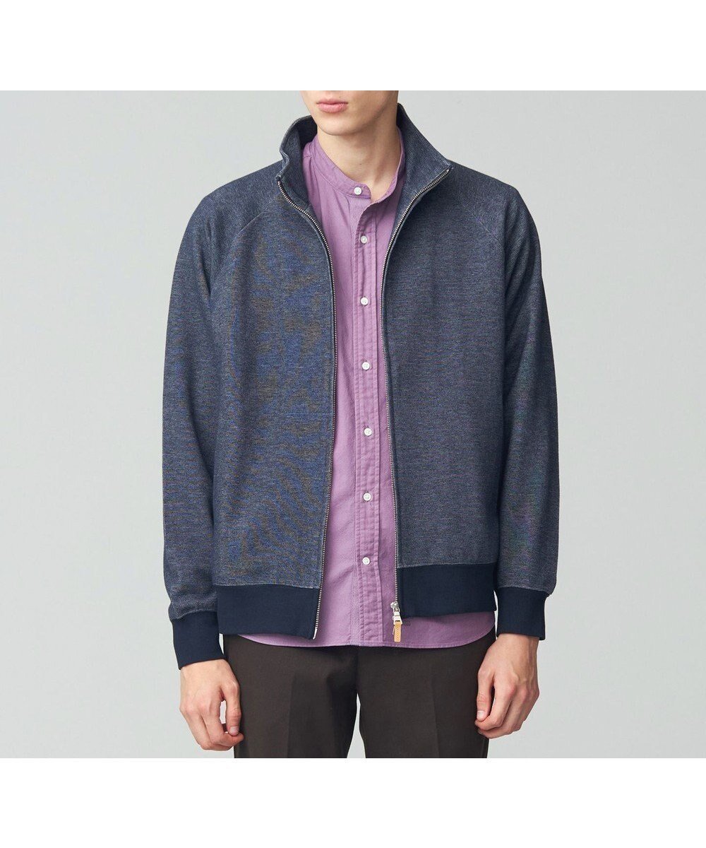 【ジェイ プレス/J.PRESS / MEN】のソフトWフェイス トラックジャケット インテリア・キッズ・メンズ・レディースファッション・服の通販 founy(ファニー) 　ファッション　Fashion　メンズファッション　Fashion for Men　トップス・カットソー　Cut & Sew Tops　ジャケット　Jacket, Outerwear　スウェット / スエット　Sweatshirt, Sweatwear　スリーブ　Sleeve, Long Sleeve / Short Sleeve　ダブル　Double, Double-Breasted　フィット　Fit, Slim Fit　フェイス　Face, Facial Design　ブルゾン　Blouson, Bomber Jacket　ボーダー　Border, Stripe　レギュラー　Regular, Standard Fit　A/W・秋冬　Autumn/Winter　S/S・春夏　SS, Spring/Summer, Warm Season　おすすめ　Recommended / Our Picks　夏　Summer　ネイビー系|ID: prp329100004616187 ipo3291000000034079487