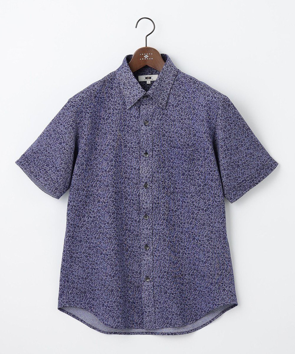 【ジョセフ アブード/JOSEPH ABBOUD / MEN】の【吸水速乾/イージーケア】シャンブレープリント ジャージ シャツ インテリア・キッズ・メンズ・レディースファッション・服の通販 founy(ファニー) 　ファッション　Fashion　メンズファッション　Fashion for Men　トップス・カットソー　Cut & Sew Tops　メンズシャツ　Shirts　春　Spring　吸水　Absorbent, Quick-Dry　抗菌　Antibacterial, Bacteria-Resistant　鹿の子　Piqué, Kanoko Fabric　シャンブレー　Chambray, Denim-Like Fabric　ジャケット　Jacket, Outerwear　フラワー　Flower, Floral　プリント　Print, Printed Pattern　半袖　Short Sleeve, Half Sleeve　モチーフ　Motif, Design Theme　S/S・春夏　SS, Spring/Summer, Warm Season　夏　Summer　サックスブルー系5|ID: prp329100004616189 ipo3291000000033487325