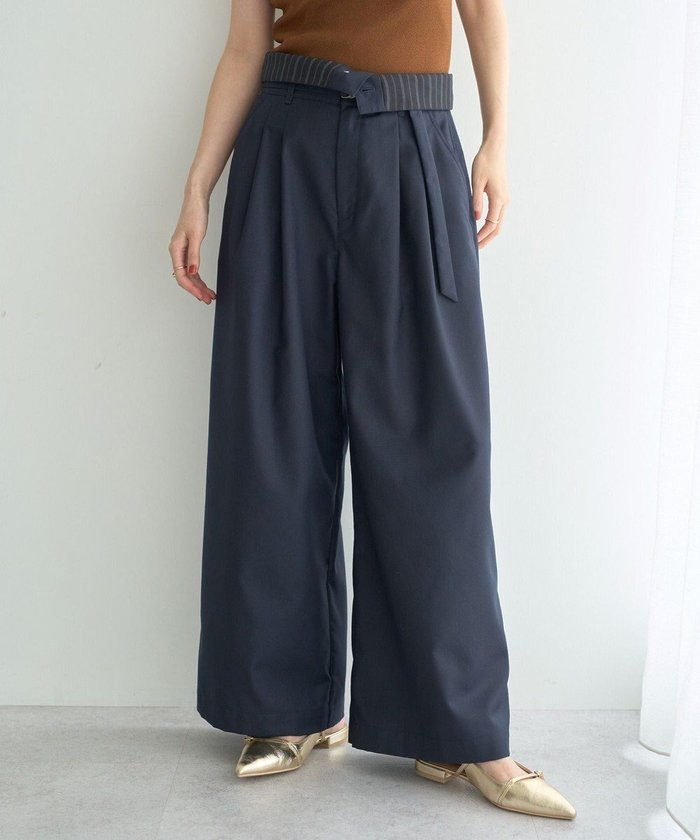 【イェッカ ヴェッカ/YECCA VECCA】のベルト付き2wayタックワイドパンツ インテリア・キッズ・メンズ・レディースファッション・服の通販 founy(ファニー) https://founy.com/ ファッション Fashion レディースファッション Fashion for Women パンツ Pants & Trousers ベルト&ウエストマーク Belts & Waist Accessories おすすめ Recommended / Our Picks ストライプ Stripe, Striped Pattern フェミニン Feminine, Girly ポケット Pocket, Pocket Detail マニッシュ Mannish, Boyish ミックス Mix, Mixed Style ワイド Wide, Wide Fit A/W・秋冬 Autumn/Winter |ID: prp329100004616467 ipo3291000000033323736
