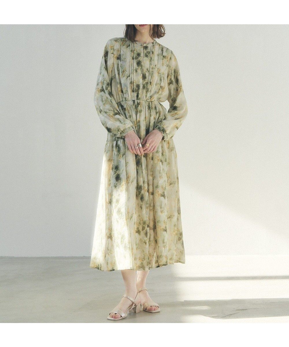 【イェッカ ヴェッカ/YECCA VECCA】のぼかしフラワー柄ワンピース インテリア・キッズ・メンズ・レディースファッション・服の通販 founy(ファニー) 　ファッション　Fashion　レディースファッション　Fashion for Women　ワンピース　Dresses　おすすめ　Recommended / Our Picks　シャーリング　Shirring, Ruched　ジャケット　Jacket, Outerwear　フィット　Fit, Slim Fit　フラワー　Flower, Floral　ポケット　Pocket, Pocket Detail　リラックス　Relax, Relaxed Fit　エレガント 上品　Elegant　人気　Popular, Best Seller　夏　Summer　春　Spring　S/S・春夏　SS, Spring/Summer, Warm Season　Yellow|ID: prp329100004616468 ipo3291000000034981506