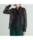 【イェッカ ヴェッカ/YECCA VECCA】のシアードットボウタイブラウス 人気、トレンドファッション・服の通販 founy(ファニー) ファッション Fashion レディースファッション Fashion for Women トップス・カットソー Cut & Sew Tops シャツ・ブラウス・オフィスカジュアル Elegant Blouses & Button-Ups おすすめ Recommended / Our Picks シアー Sheer, See-Through ジャカード／ジャガード Jacquard, Woven Pattern ドット Polka Dot, Dot Pattern ポケット Pocket, Pocket Detail リボン Ribbon, Bow 今季 This Season, Current Season A/W・秋冬 Autumn/Winter thumbnail Black|ID: prp329100004616469 ipo3291000000033237981