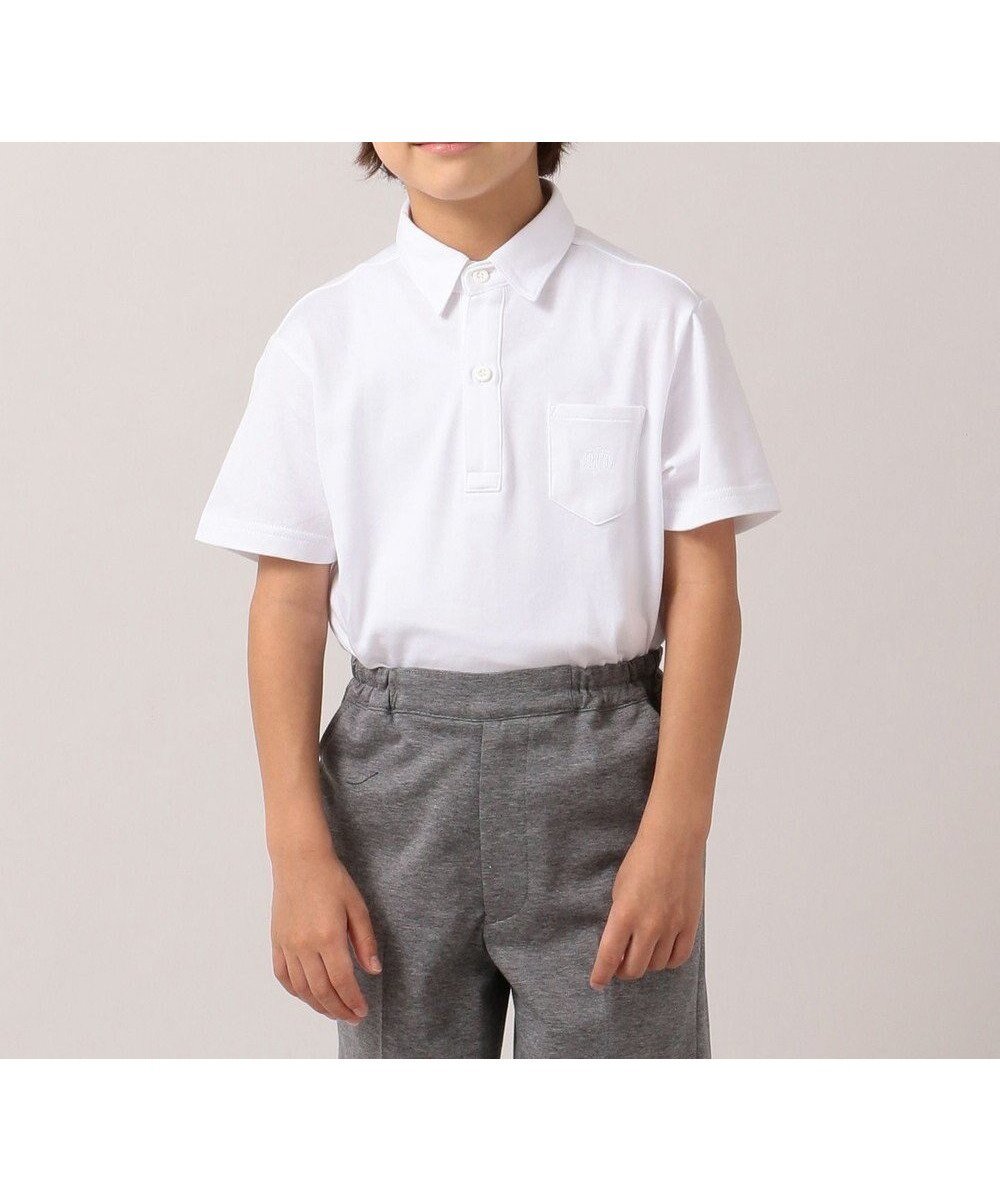【ジェイ プレス/J.PRESS / KIDS】の【110-130cm】40/2シルケット天竺 半袖 ポロシャツ インテリア・キッズ・メンズ・レディースファッション・服の通販 founy(ファニー) 　ファッション　Fashion　キッズファッション　Fashion for Kids　トップス・カットソー　Cut & Sew Tops　おすすめ　Recommended / Our Picks　シルケット　Silket, Silky Cotton　ハーフ　Half, Half-Length　ベスト　Vest, Waistcoat　ポケット　Pocket, Pocket Detail　ポロシャツ　Polo Shirt, Collared Tee　入学式　Entrance Ceremony　半袖　Short Sleeve, Half Sleeve　卒業式　Graduation Ceremony　A/W・秋冬　Autumn/Winter　長袖　Long Sleeve, Full Sleeve　ホワイト系|ID: prp329100004616923 ipo3291000000034198883