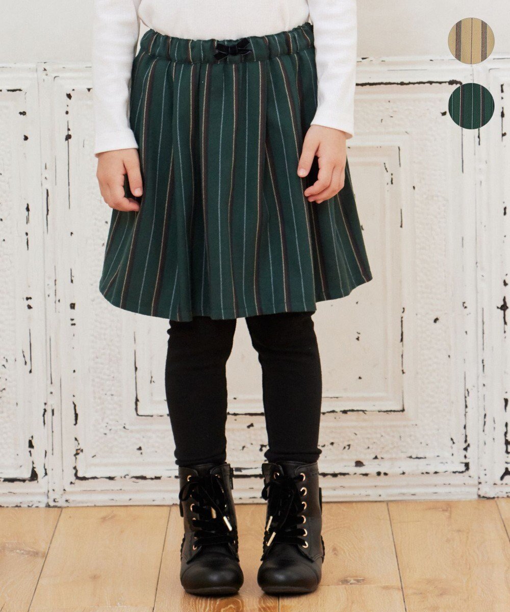 【エニィ/ANY / KIDS】のストライプスカッツ インテリア・キッズ・メンズ・レディースファッション・服の通販 founy(ファニー) ファッション Fashion キッズファッション Fashion for Kids ボトムス Bottoms おすすめ Recommended / Our Picks ストライプ Stripe, Striped Pattern ポケット Pocket, Pocket Detail 冬 Winter / This Winter 楽ちん Easy Fit, Comfortable A/W・秋冬 Autumn/Winter グリーン系ストライプ|ID: prp329100004616931 ipo3291000000034309596