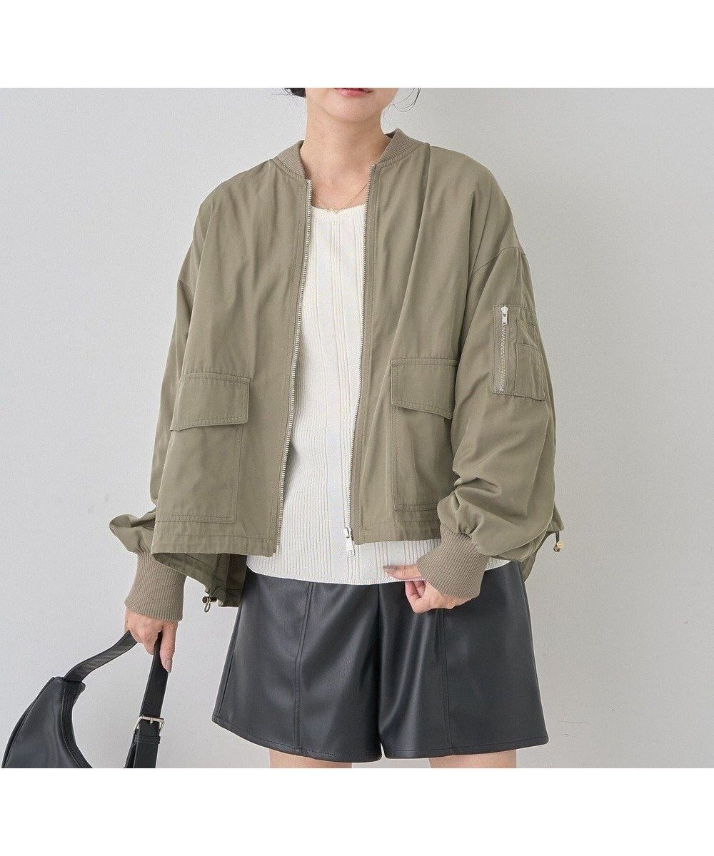 【アースミュージックアンドエコロジー/earth music&ecology】のアウトポケットMA-1 インテリア・キッズ・メンズ・レディースファッション・服の通販 founy(ファニー) 　ファッション　Fashion　レディースファッション　Fashion for Women　アウター　Coat / Outerwear Collection　レディースジャケット・軽アウター　Jackets　ブルゾンジャケット・スポーティアウター　Blouson Jackets　MA-1ジャケット　MA-1 Bomber Jackets / Flight Jackets　ショルダー　Shoulder, Shoulder Strap　ジャケット　Jacket, Outerwear　ドロップ　Drop Shoulder, Dropped Style　フェミニン　Feminine, Girly　フォルム　Silhouette, Form　フリル　Frill, Ruffle　ブルゾン　Blouson, Bomber Jacket　ポケット　Pocket, Pocket Detail　ミリタリー　Military, Army Style　レース　Lace, Lace Fabric　A/W・秋冬　Autumn/Winter　Khaki|ID: prp329100004616980 ipo3291000000033660490