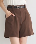 【アースミュージックアンドエコロジー/earth music&ecology】のベルト付きタブデザインショートパンツ Brown|ID: prp329100004616994 ipo3291000000033077609